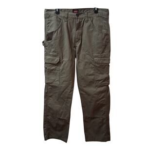 Wrangler Riggs Workwear Men Cargo Long Khaki Carpenter Pants or Bark Color-34x32